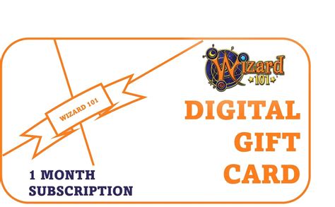 wizard101 1 month membership card.